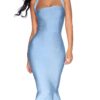 Women's V Neck Halter Fishtail Bandage Bodycon Dress Party