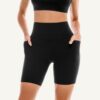 Womens Biker Shorts with Pockets, High Waisted Yoga Shorts for Women Running Gym and Workout